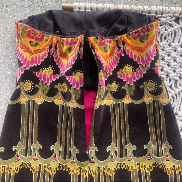 J.Crew Collection Strapless Printed Velvet Dress Size 4 - Picture 8 of 8